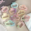 Plastic Resin Gradient Square Hollow Cloud Half Hair Clip For Women Uv Plated Simple Geometric Style