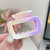 Plastic Resin Gradient Square Hollow Cloud Half Hair Clip For Women Uv Plated Simple Geometric Style
