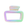 Plastic Resin Gradient Square Hollow Cloud Half Hair Clip For Women Uv Plated Simple Geometric Style