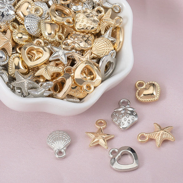 Plastic Resin Handmade Beaded Jewelry With Fivepointed Star Shell Starfish Pendant Cartoon Festive Style Electroplated