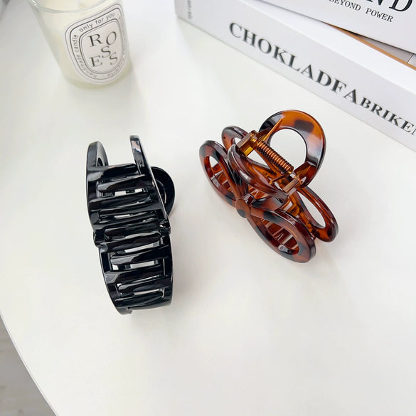 Plastic Resin Handmade Elegant Geometric Bow Hair Clip For Women
