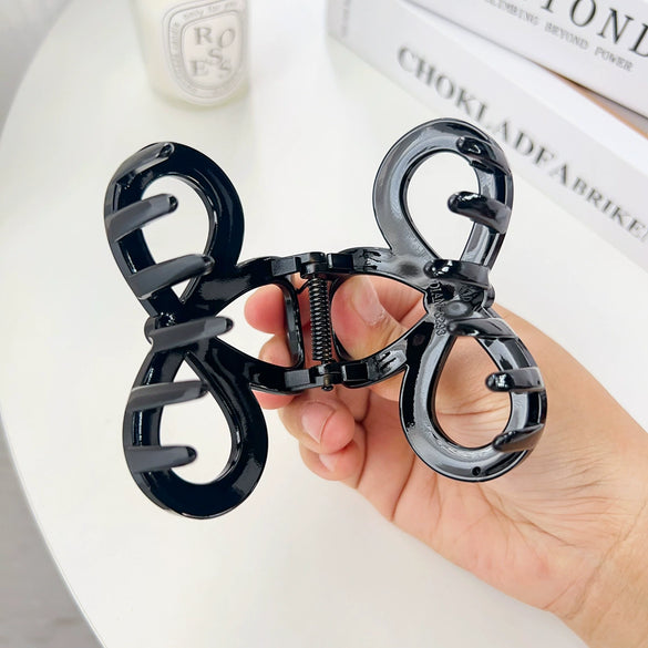 Plastic Resin Handmade Elegant Geometric Bow Hair Clip For Women
