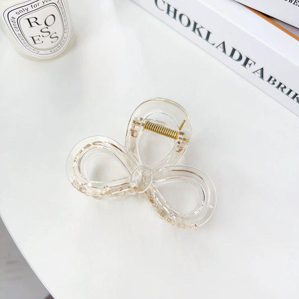 Plastic Resin Handmade Elegant Geometric Bow Hair Clip For Women