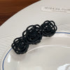 Plastic Resin Handmade Natural Plant Flower Camellia Hollow Frosted Hair Grab Clip For Women