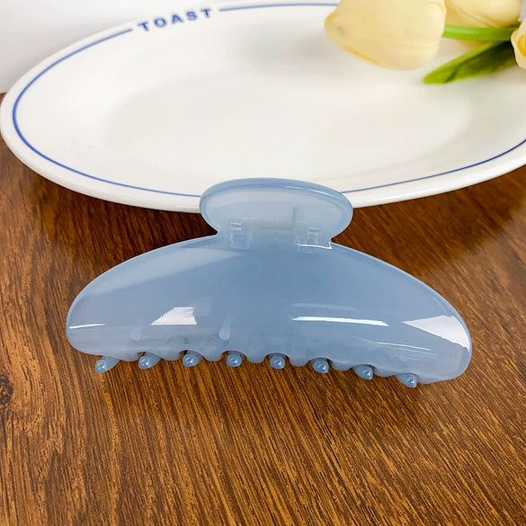 Plastic Resin Handmade Semicircular Women's Grip Hairpin Shark Clip Simple Geometric Style