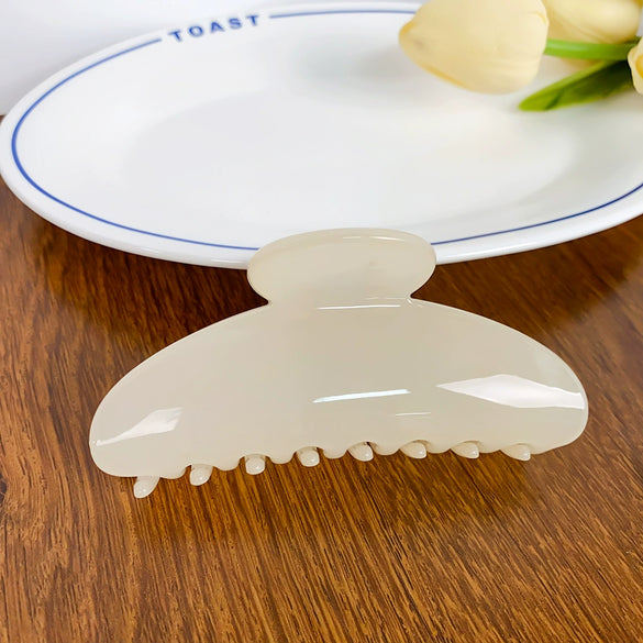 Plastic Resin Handmade Semicircular Women's Grip Hairpin Shark Clip Simple Geometric Style