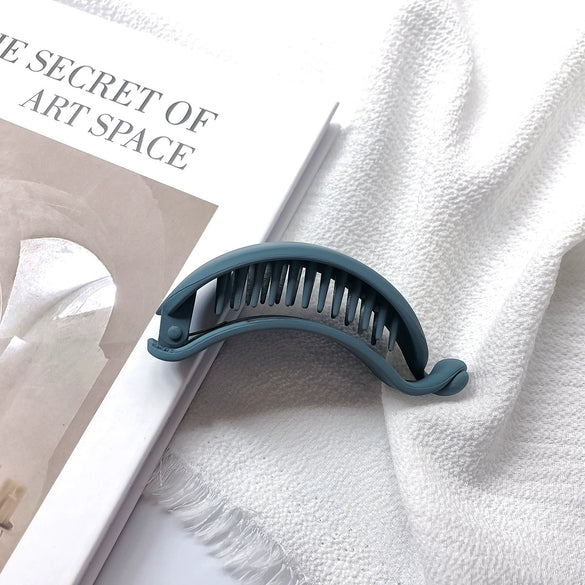 Plastic Resin Handmade Simple Solid Color Banana Clip Hair Accessories For Women