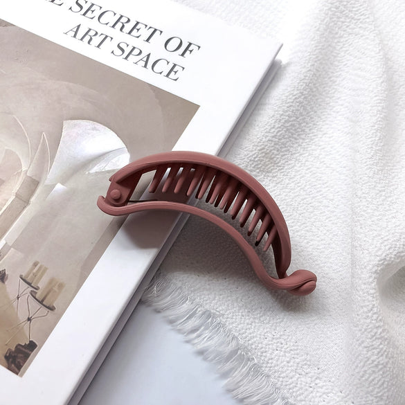 Plastic Resin Handmade Simple Solid Color Banana Clip Hair Accessories For Women