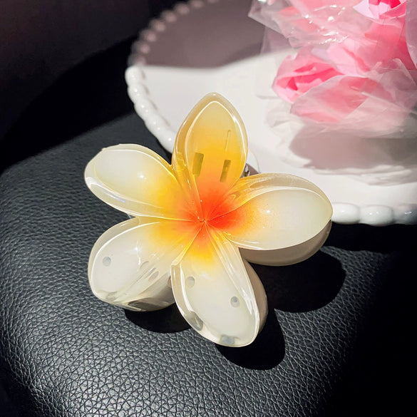 Plastic Resin Handmade Sweet Plant Flower Hair Clips For Women