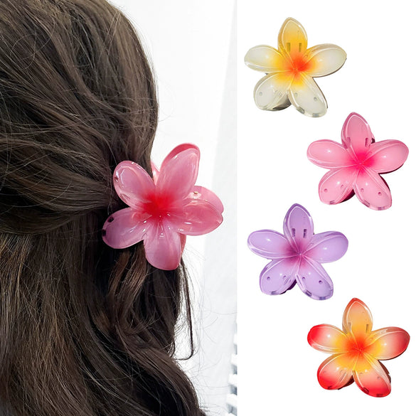 Plastic Resin Handmade Sweet Plant Flower Hair Clips For Women