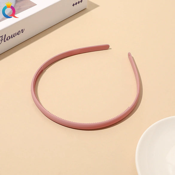Plastic Resin Handmade Women's Headband Hair Accessories Frosted Morandi Pure Color