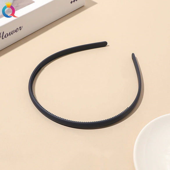 Plastic Resin Handmade Women's Headband Hair Accessories Frosted Morandi Pure Color