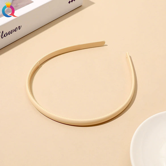 Plastic Resin Handmade Women's Headband Hair Accessories Frosted Morandi Pure Color
