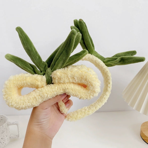 Plastic Resin Handmade Women's Plush Fruit Food Style Panda Hair Band Hair Accessories