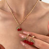 Plastic Resin Jewelry Set With Plants Flowers Pattern Electroplated For Women