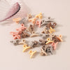 Plastic Resin Mini Small Grab Clip Hairpin With Baking Paint Geometric Style For Women