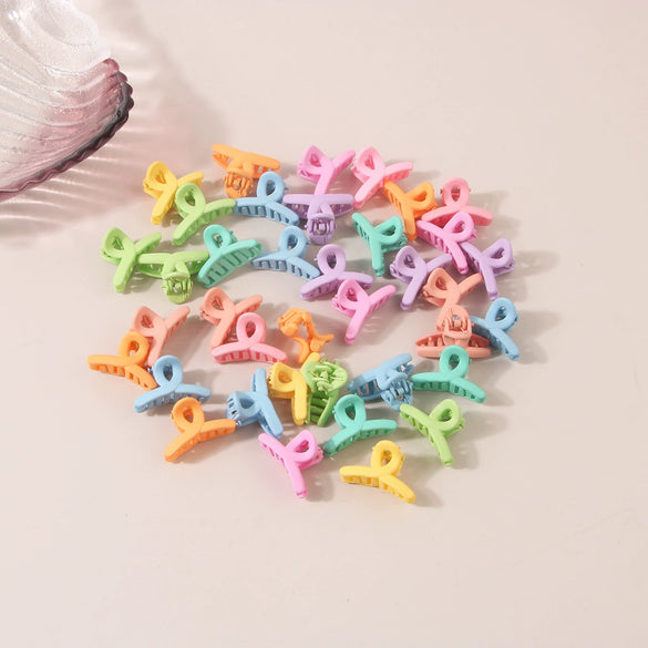 Plastic Resin Mini Small Grab Clip Hairpin With Baking Paint Geometric Style For Women