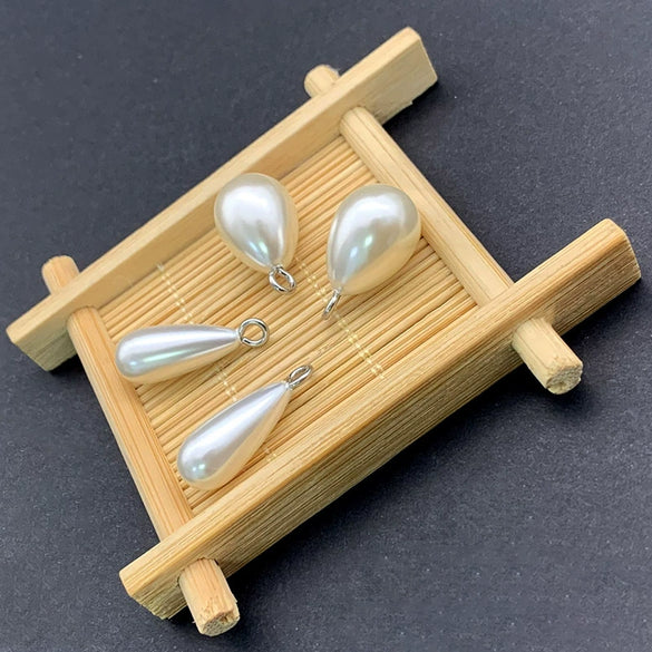 Plastic Resin Pearl Water Drop Pendant Jewelry Accessories Electroplated Diy Necklace Earrings