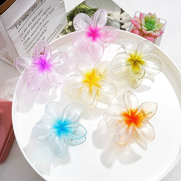 Plastic Resin Plumeria Hairpin Hair Accessories With Baking Paint Little Fresh Style