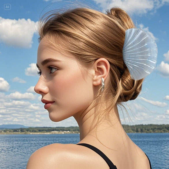Plastic Resin Shell Hair Clip With Dolphin And Shark Shape Baking Paint Minimalist Style For Women