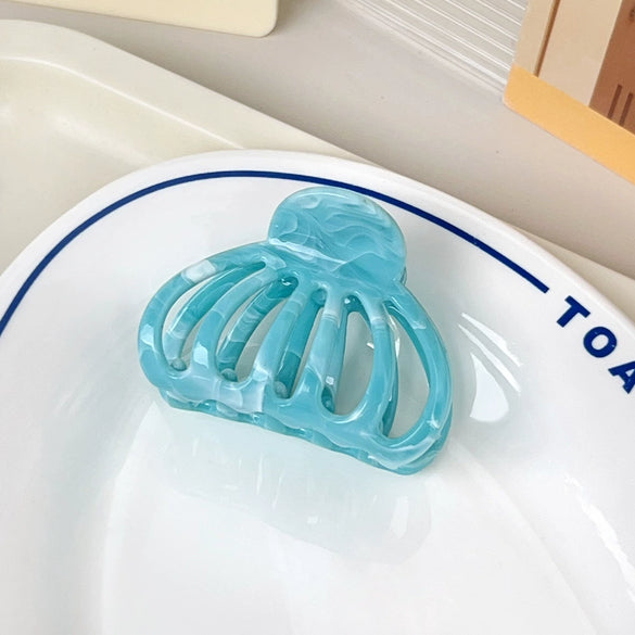 Plastic Resin Simple Geometric Baking Paint Women's Pumpkin Semiround Hair Clip Hair Accessories
