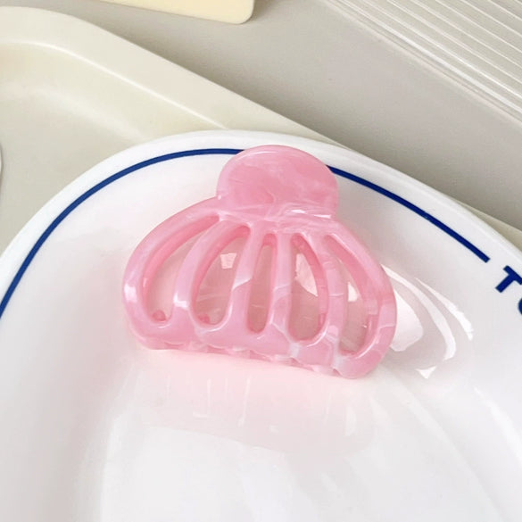 Plastic Resin Simple Geometric Baking Paint Women's Pumpkin Semiround Hair Clip Hair Accessories