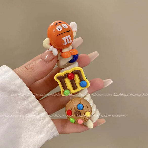 Plastic Resin Spray Oil Cartoon Character Style Women's Hair Accessories Hair Ring And Pony Tail Tie
