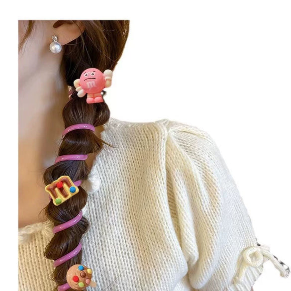 Plastic Resin Spray Oil Cartoon Character Style Women's Hair Accessories Hair Ring And Pony Tail Tie
