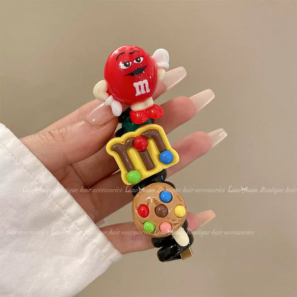 Plastic Resin Spray Oil Cartoon Character Style Women's Hair Accessories Hair Ring And Pony Tail Tie