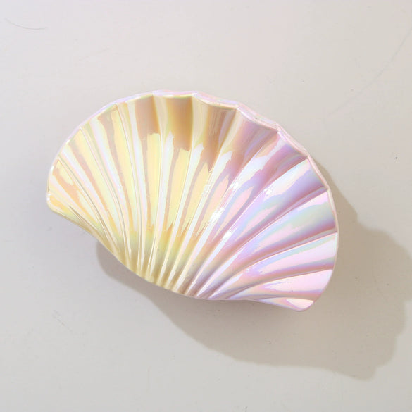 Plastic Scallop Hair Clip Light Luxury Style Paint Process Women's Hair Accessories
