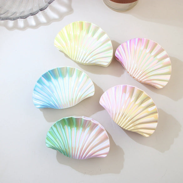 Plastic Scallop Hair Clip Light Luxury Style Paint Process Women's Hair Accessories