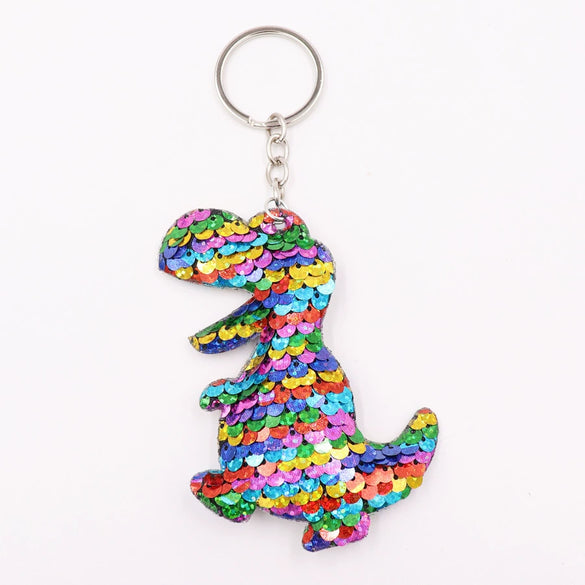 Plastic Sequin Dinosaur Keychain Cute Style Women's Bag Pendant Accessories