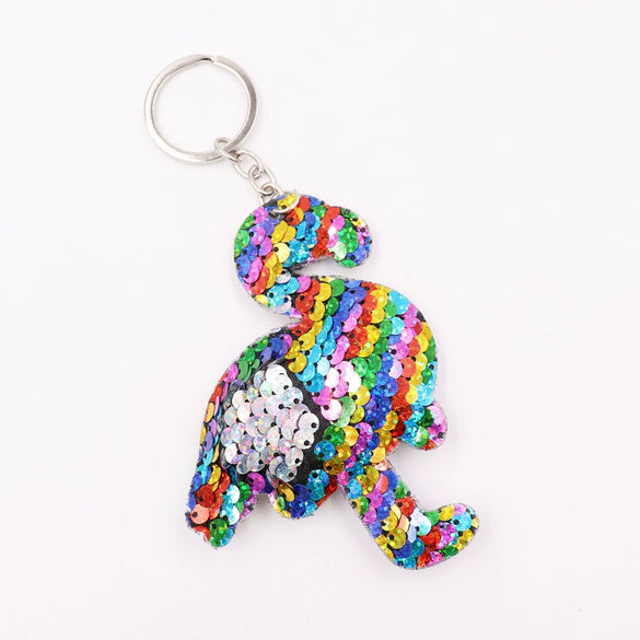 Plastic Sequin Dinosaur Keychain Cute Style Women's Bag Pendant Accessories