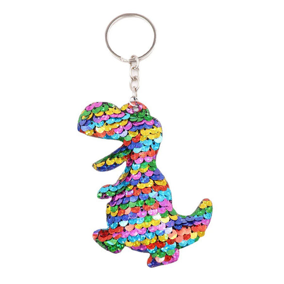 Plastic Sequin Dinosaur Keychain Cute Style Women's Bag Pendant Accessories