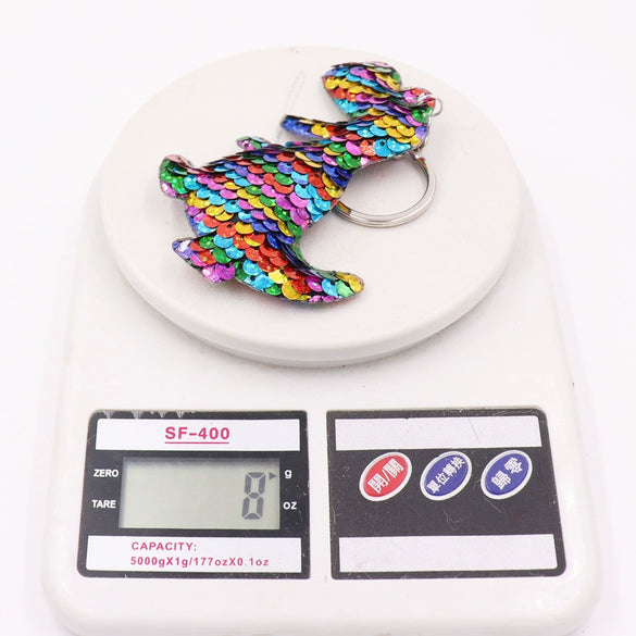 Plastic Sequin Dinosaur Keychain Cute Style Women's Bag Pendant Accessories