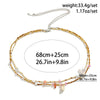 Plastic Shell Beads Rice Beads Multilayer Body Chain Waist Chain For Women Double Circle Lobster Clasp