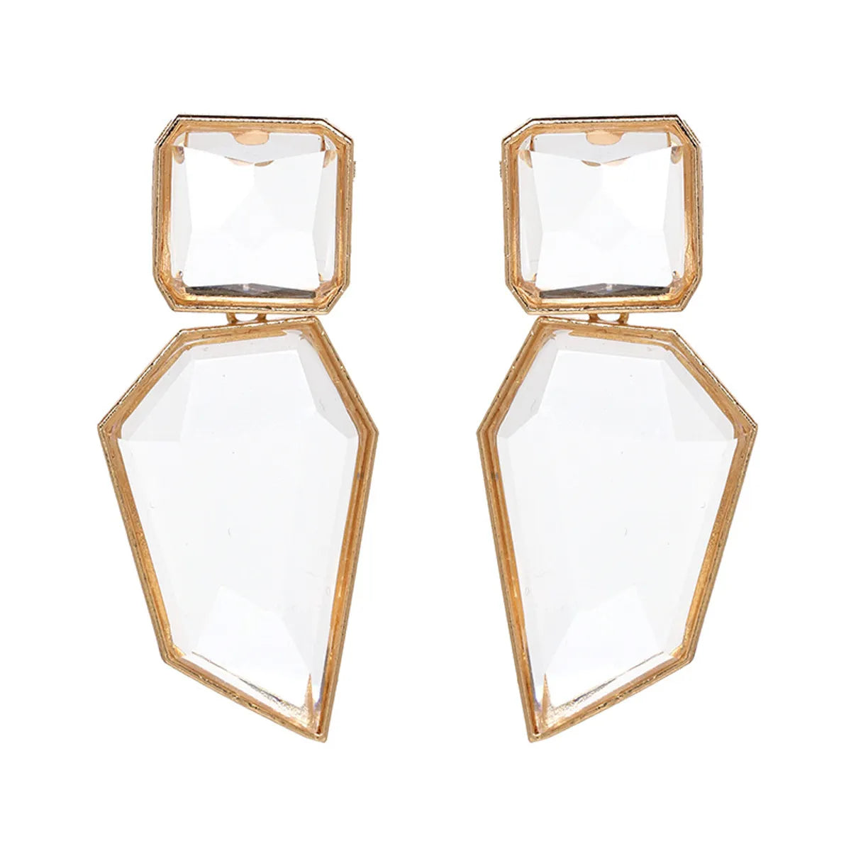 Plastic Simple Geometric Earring  (red) Nhjj4884-red