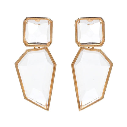 Plastic Simple Geometric Earring  (red) Nhjj4884-red