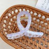 Plastic Simple Little Fresh Hairpin With Ink Print And Cross Square Cut Out Baking Paint Process For Women