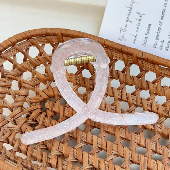 Plastic Simple Little Fresh Hairpin With Ink Print And Cross Square Cut Out Baking Paint Process For Women