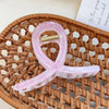 Plastic Simple Little Fresh Hairpin With Ink Print And Cross Square Cut Out Baking Paint Process For Women