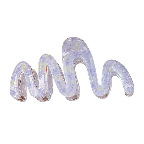 Plastic Simple Little Fresh Hairpin With Ink Print And Cross Square Cut Out Baking Paint Process For Women