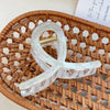Plastic Simple Little Fresh Hairpin With Ink Print And Cross Square Cut Out Baking Paint Process For Women