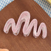Plastic Simple Little Fresh Hairpin With Ink Print And Cross Square Cut Out Baking Paint Process For Women