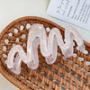 Plastic Simple Little Fresh Hairpin With Ink Print And Cross Square Cut Out Baking Paint Process For Women