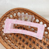 Plastic Simple Little Fresh Hairpin With Ink Print And Cross Square Cut Out Baking Paint Process For Women