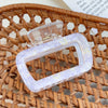 Plastic Simple Little Fresh Hairpin With Ink Print And Cross Square Cut Out Baking Paint Process For Women