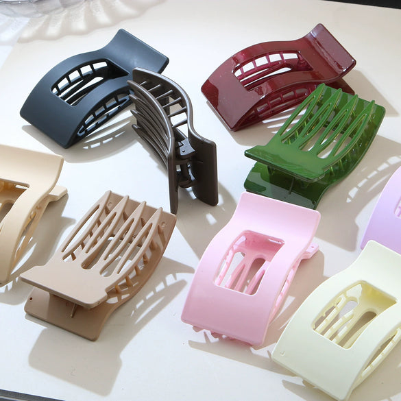 Plastic Spraypainted Duckbill Hairpin For Women Office Lady Geometric Style