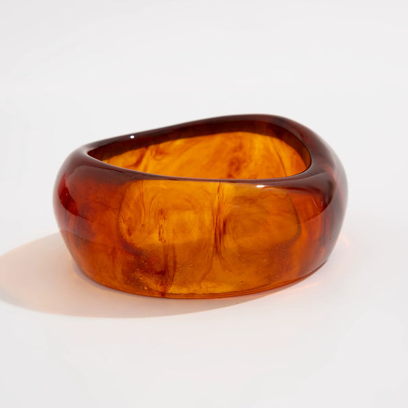 Plastic Translucent Color Wide Handmade Geometric Style Bracelet For Women