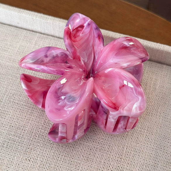 Plastic Women's Dopamine Sweet Flower Hair Claw Clip With Epoxy Treatment